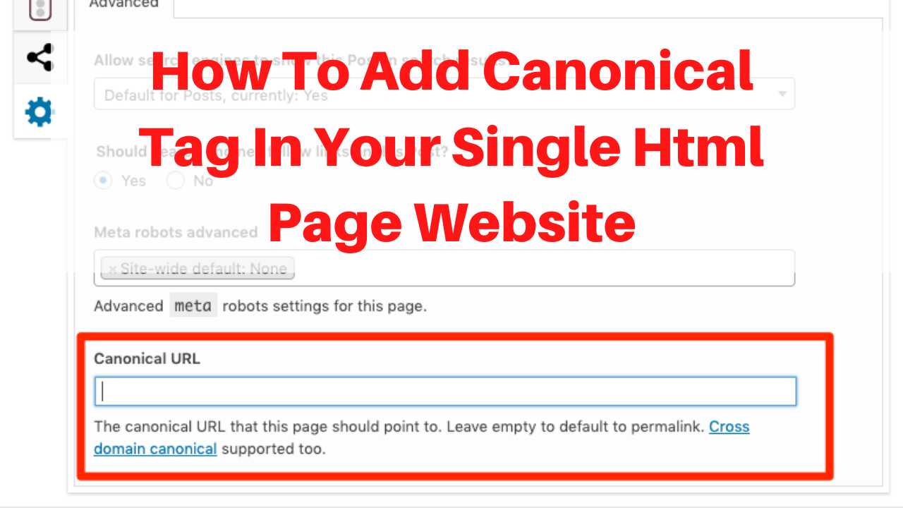 How to add canonical Tag in your single html page website