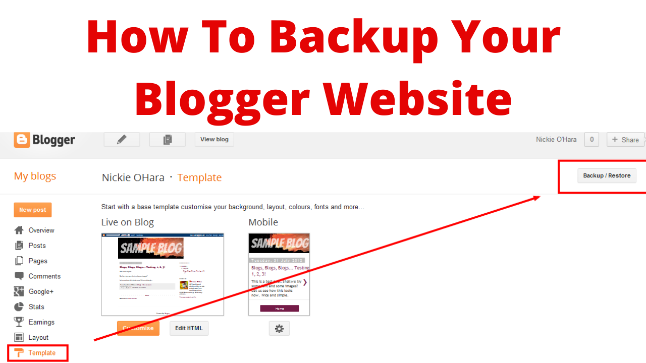 How to backup your blogger website
