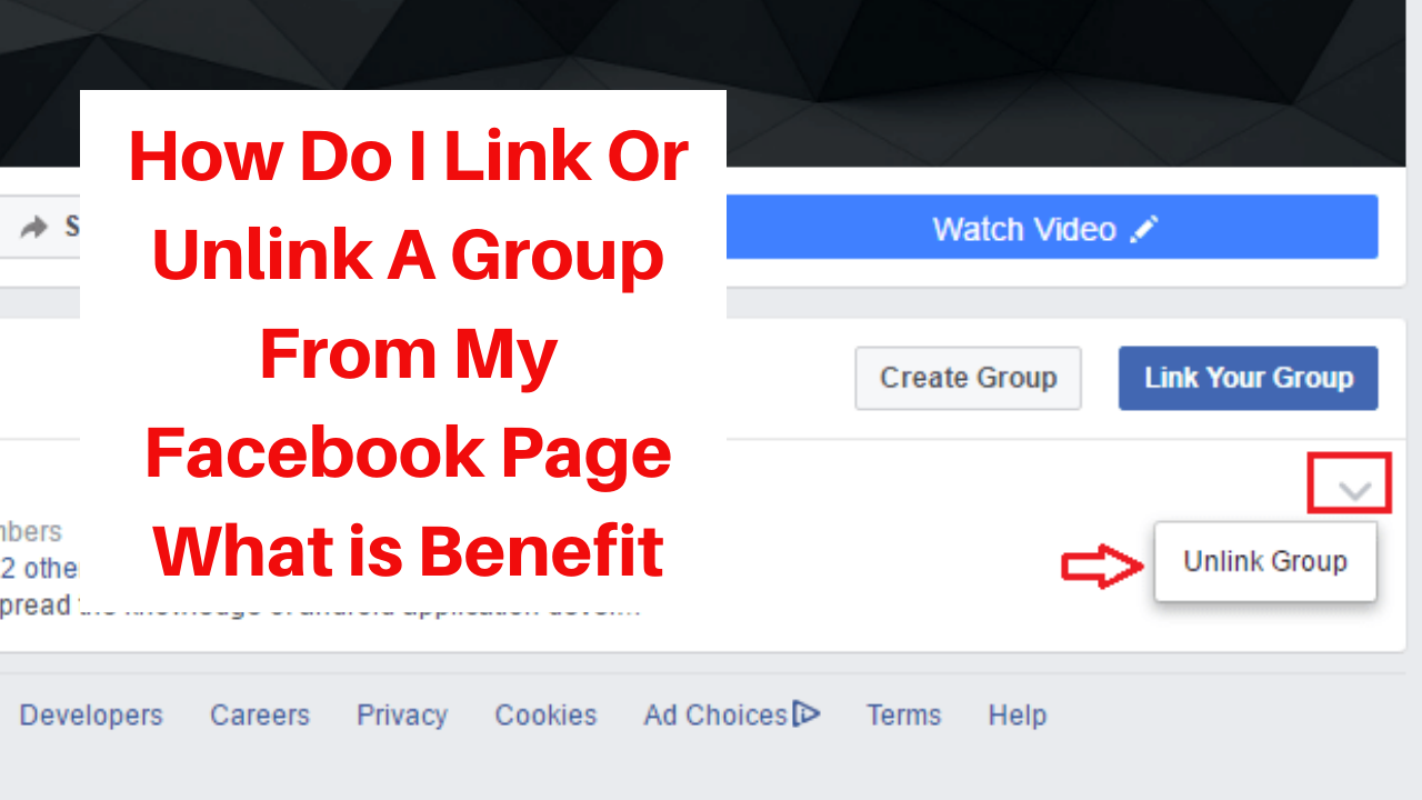 How do I link or unlink a group from my Facebook Page what is benefit