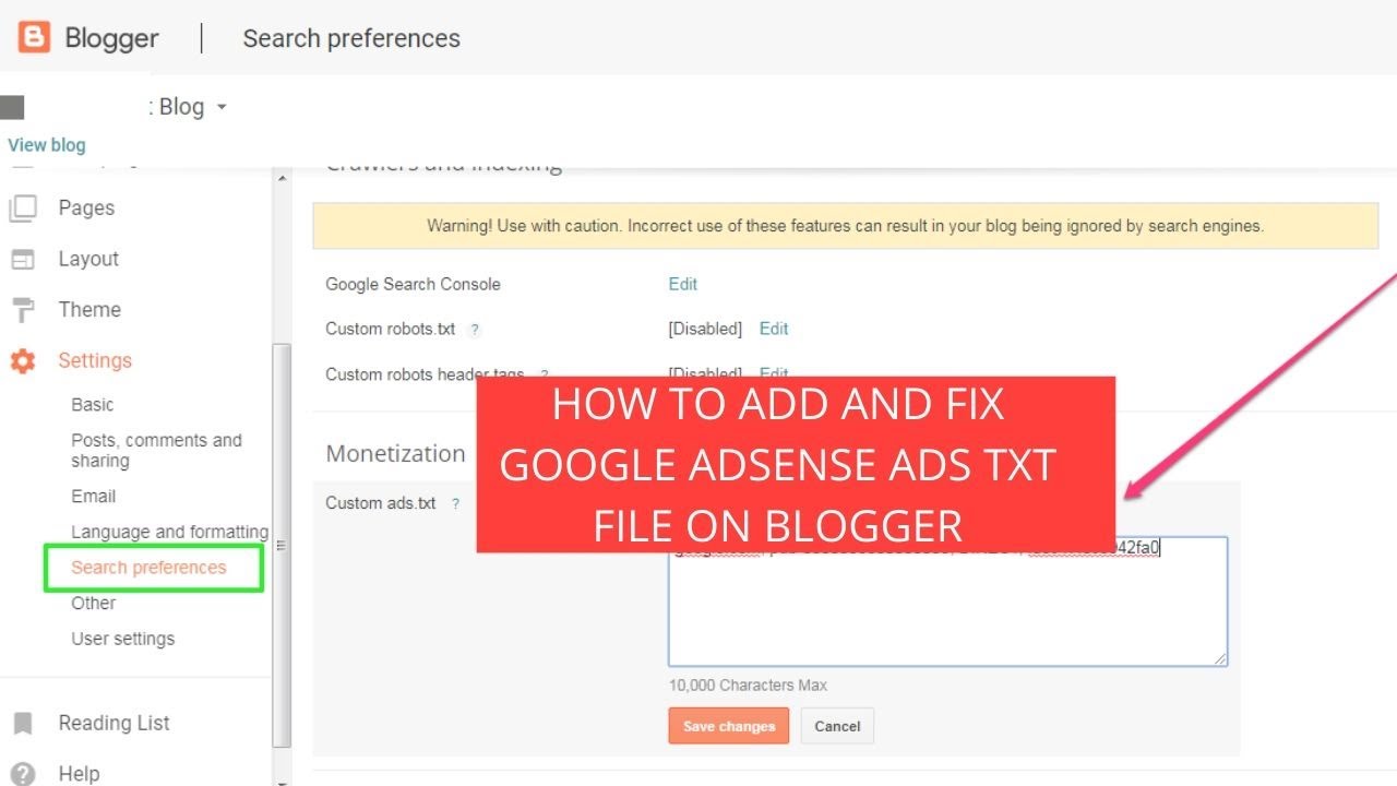  How to add and fix google adsense ads.txt file on blogger