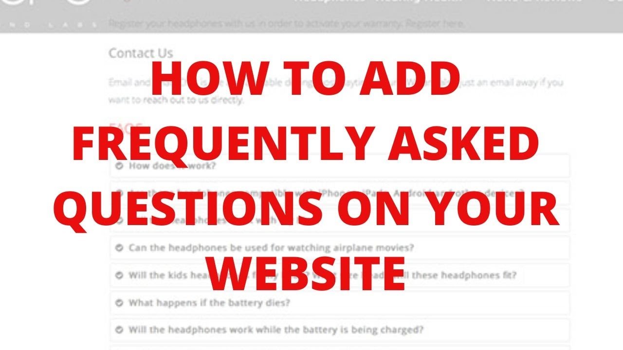 How to add frequently asked questions on your website