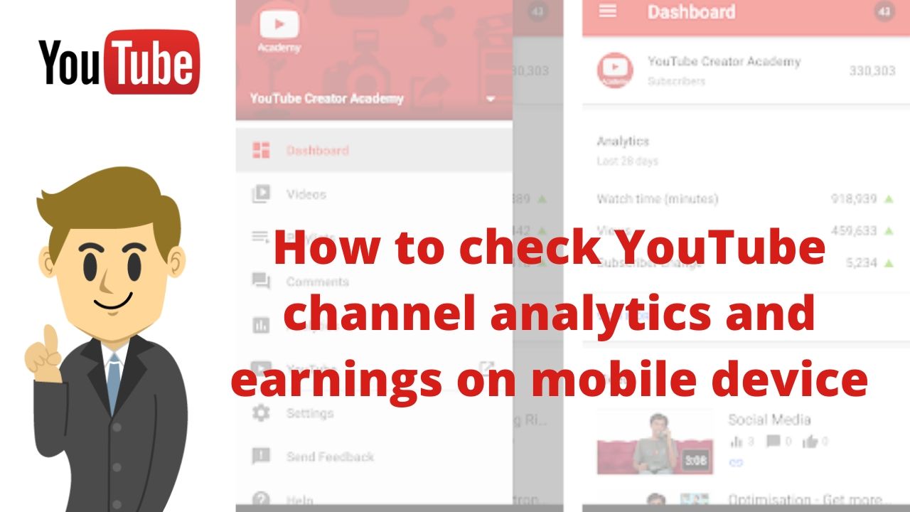 How to check youtube analytics and earnings on mobile device