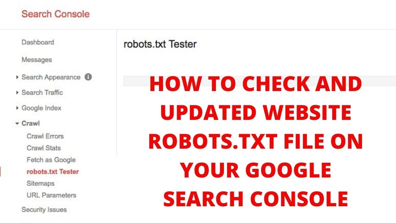 How to check and updated website robots.txt file on your google search console