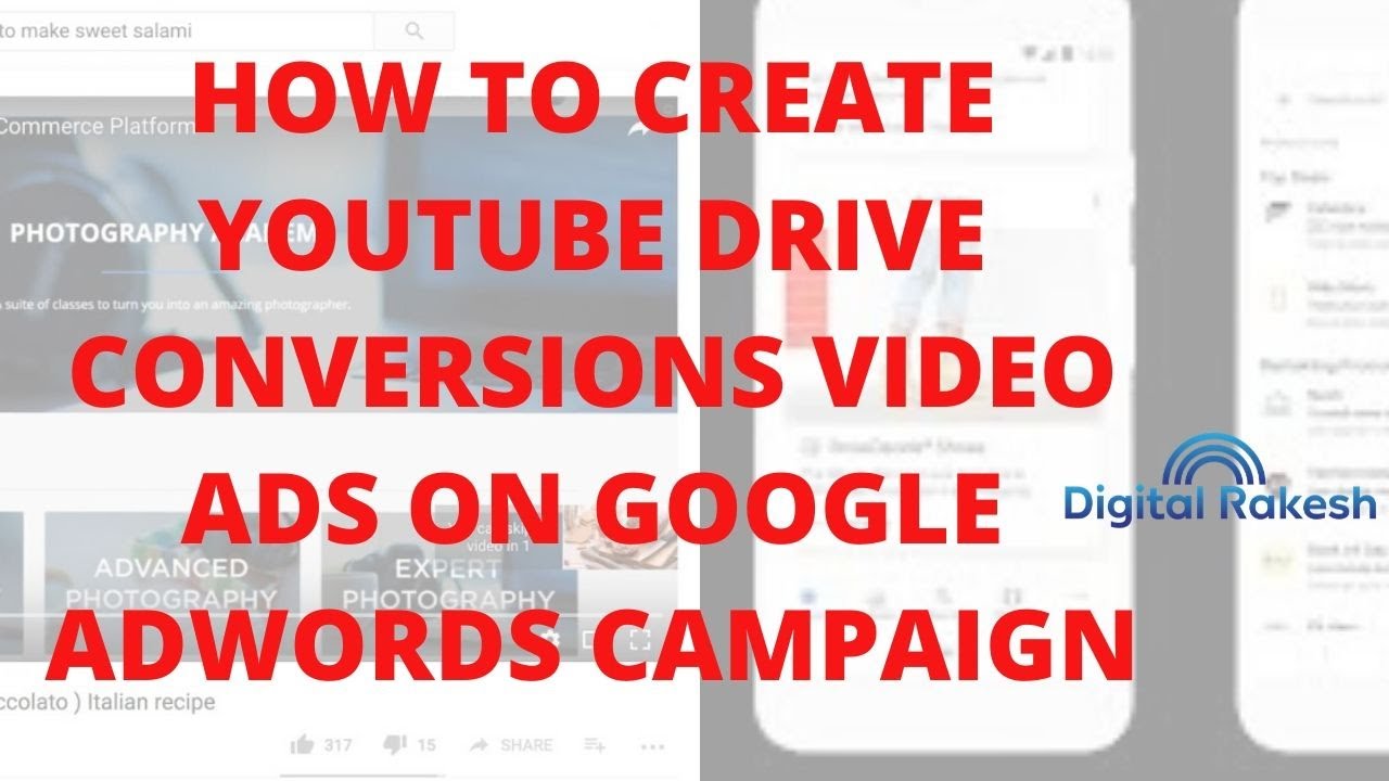 How to create youtube Drive conversions video ads on google adwords campaign