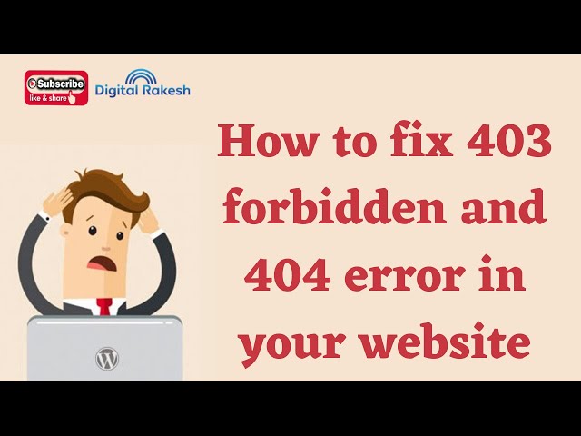 How to fix 403 forbidden and 404 error in your website