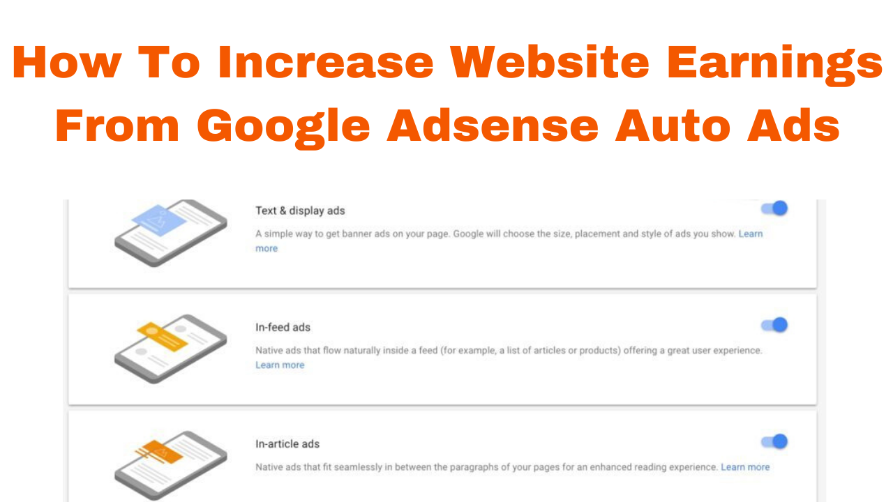 How to increase website earnings from google adsense auto ads