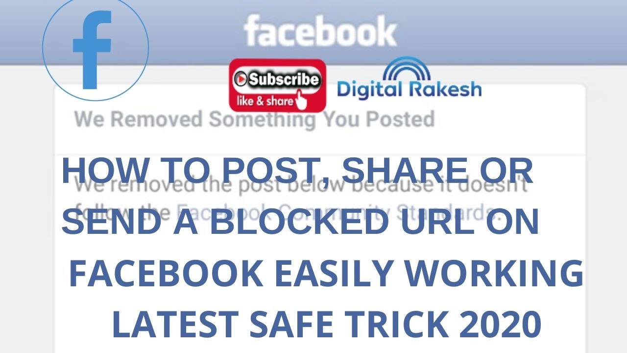 How to post share or send a blocked url on facebook easily working latest safe trick 2020