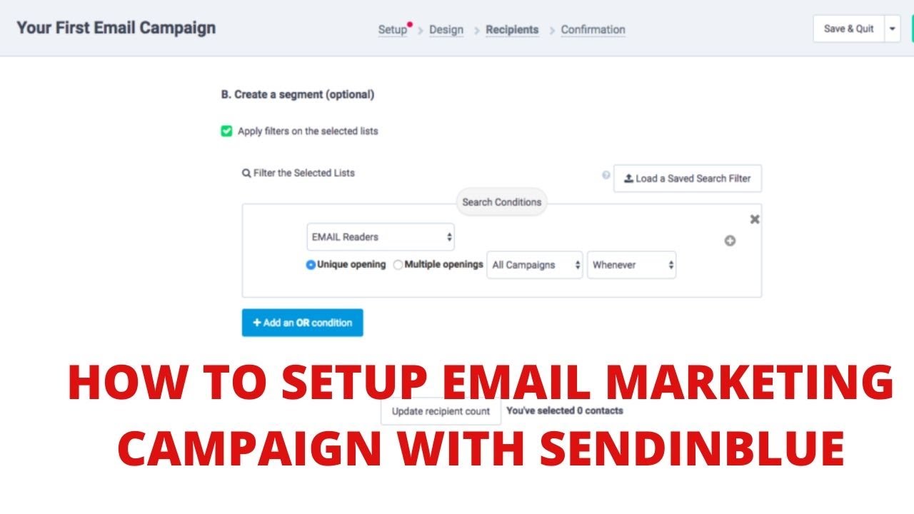 How to setup email marketing campaign with sendinblue