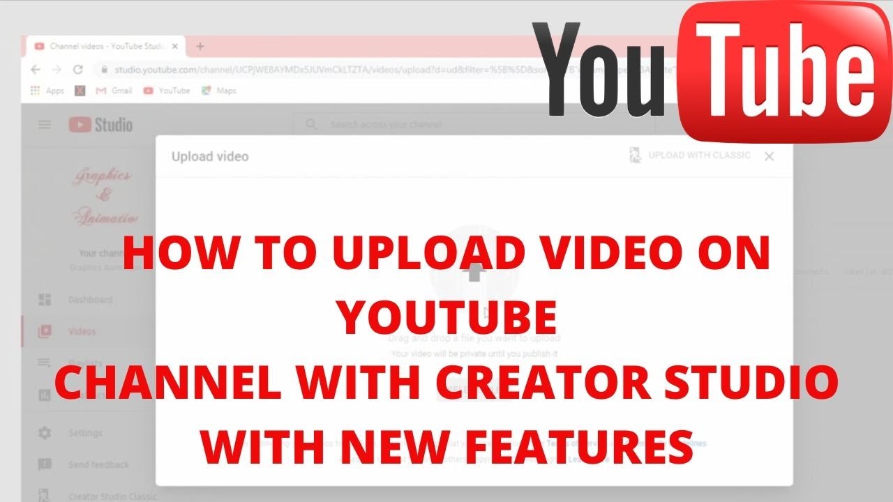 How to upload video on YouTube channel with creator studio with new features
