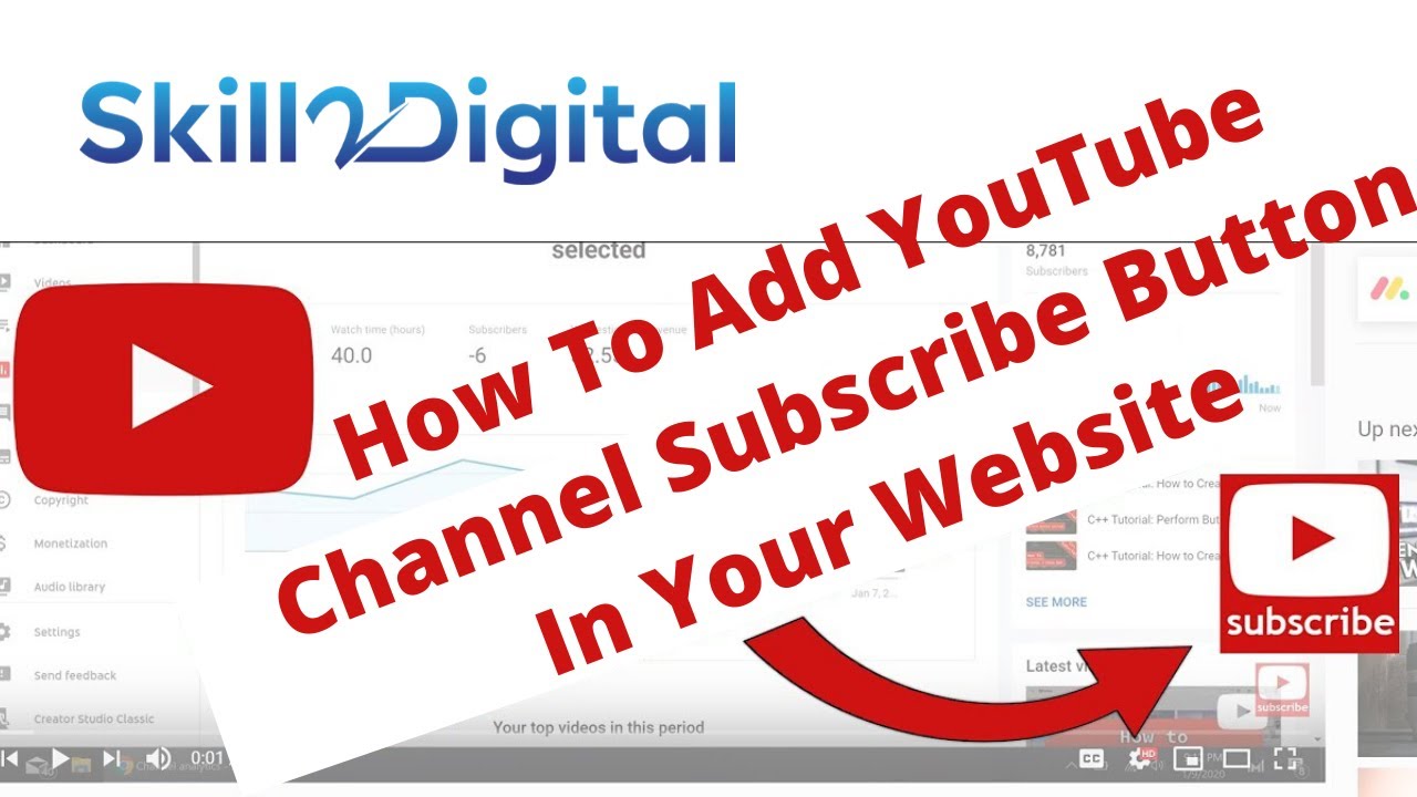 How to Add a YouTube Subscribe button to your Website